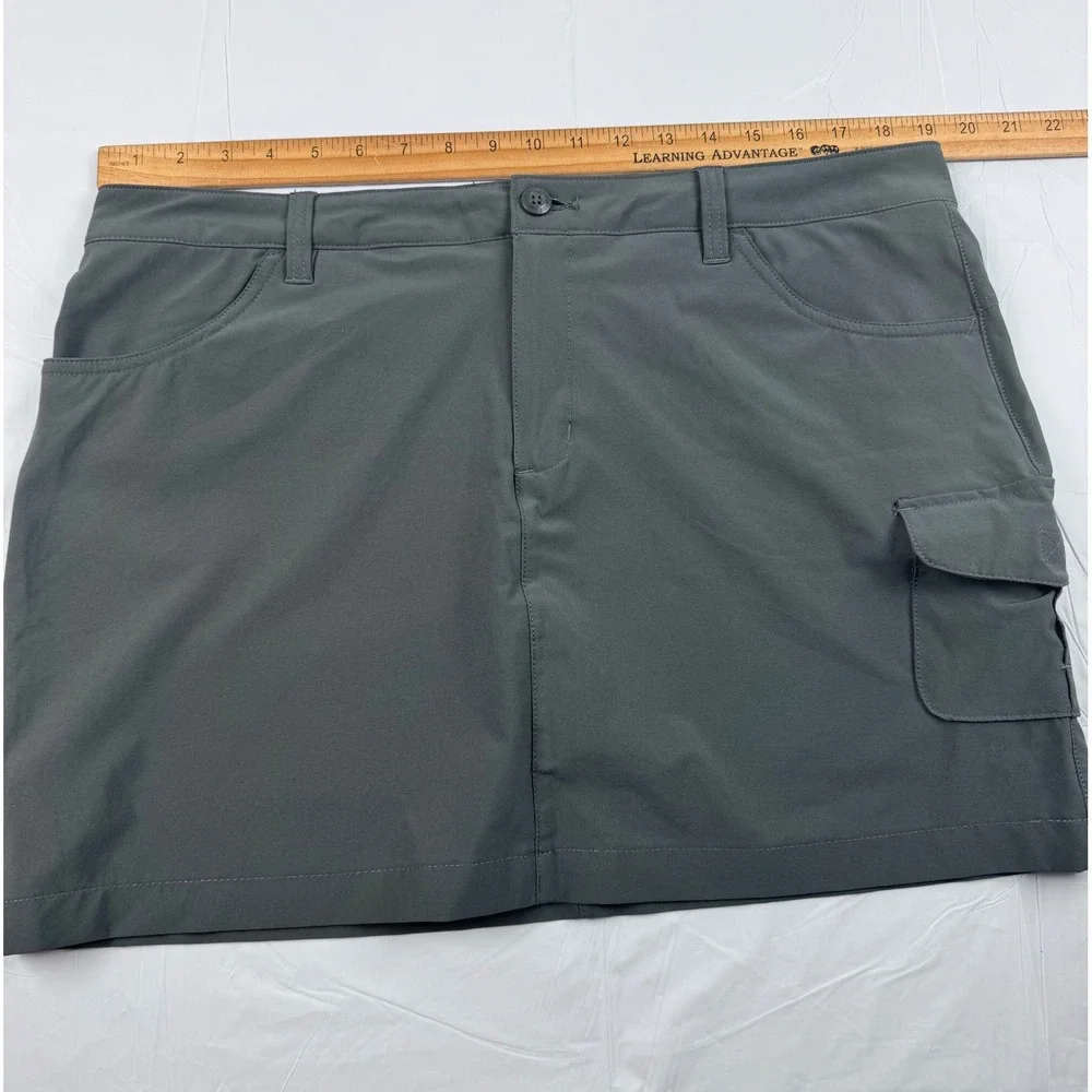 Eddie Bauer Travex Gray‎ Cargo Skort Womens 14 Hiking Golf Travel Activewear